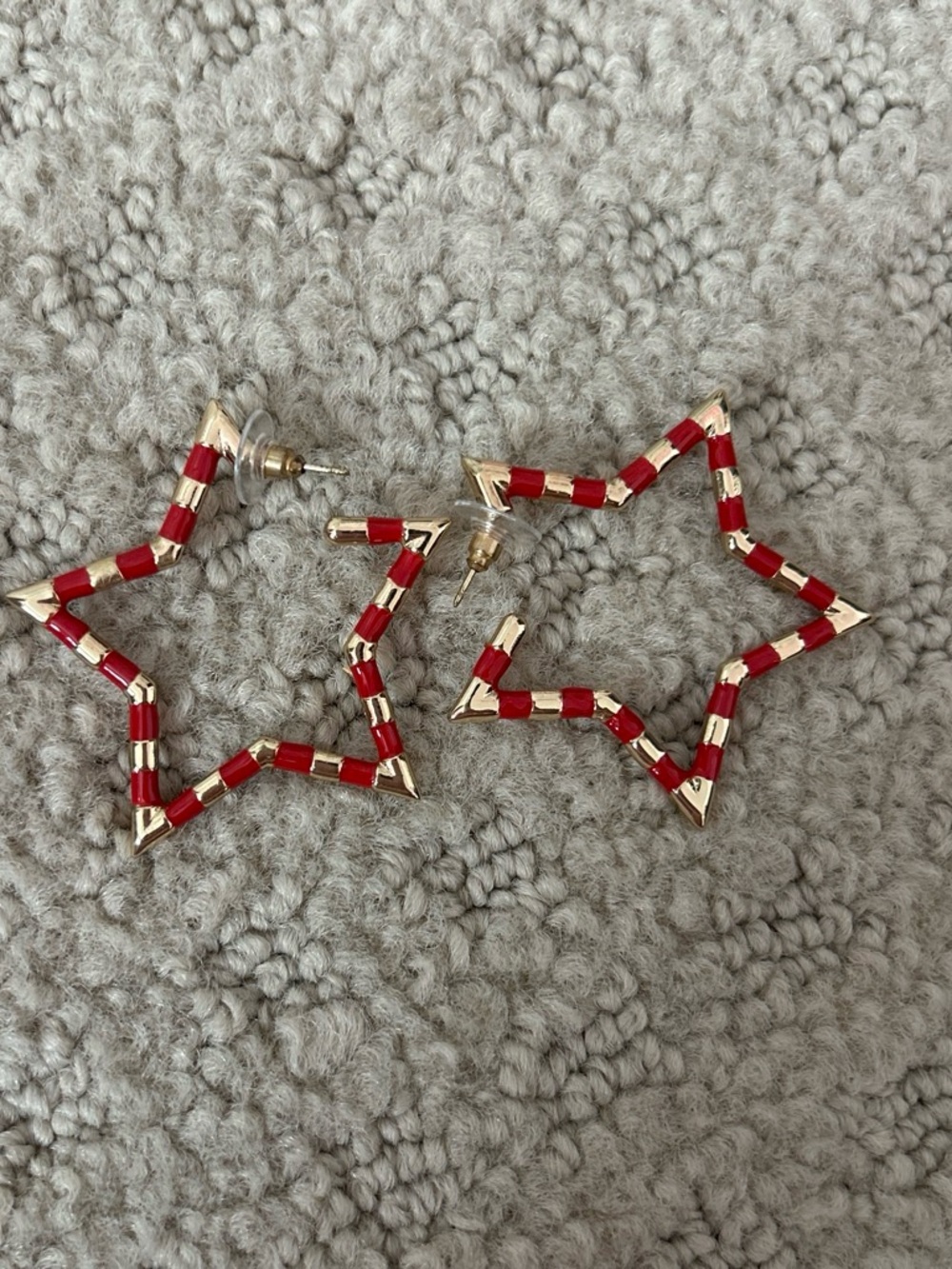 Altar'd State Red and Gold Star Hoop Earrings
